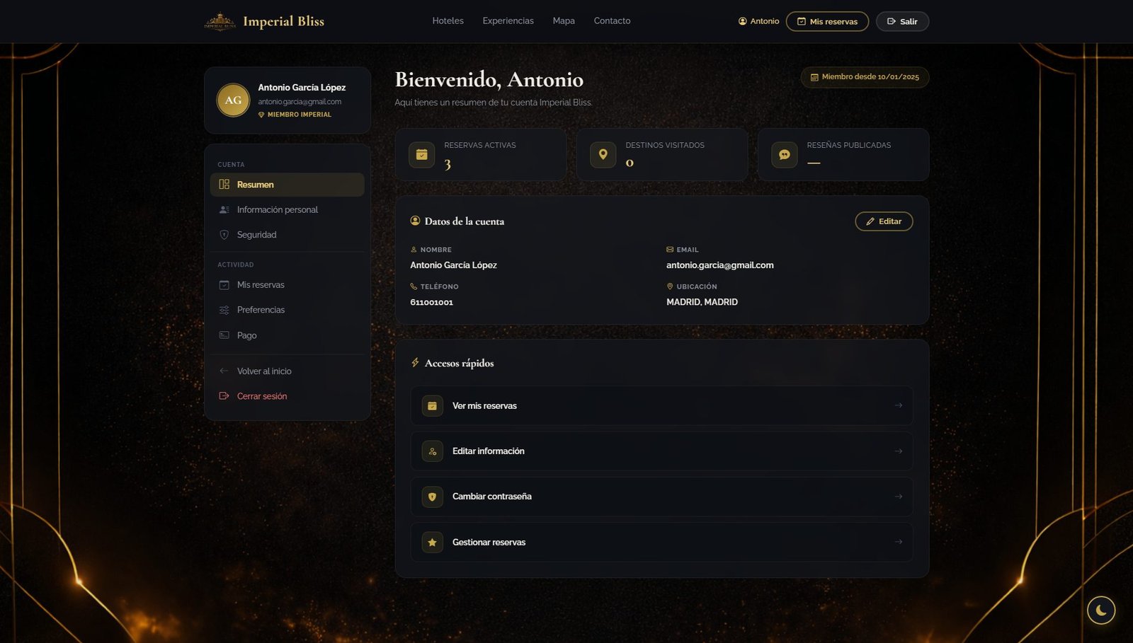 Perfil de usuario